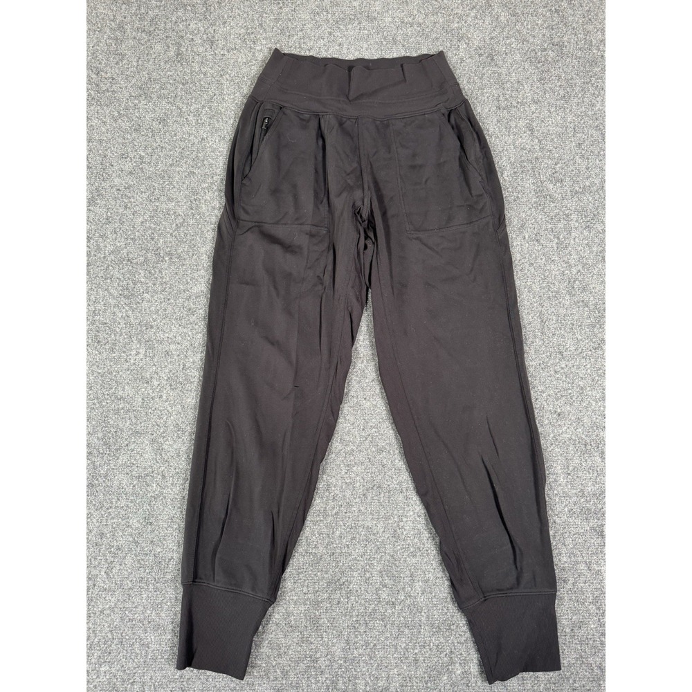 Athleta Venice Jogger Womens XS Black Tapered Pants High Rise Zip Pockets 27"